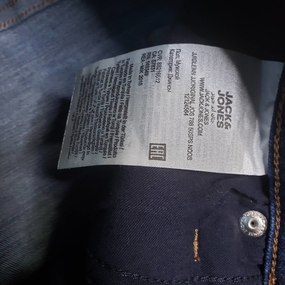 Jack & Jones Slim Fit Glen Jeans Size 34x32 Stretchy Medium Wash Distressed - Picture 7 of 7